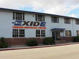 Exterior view of the Exide Vernon Recycling Center building