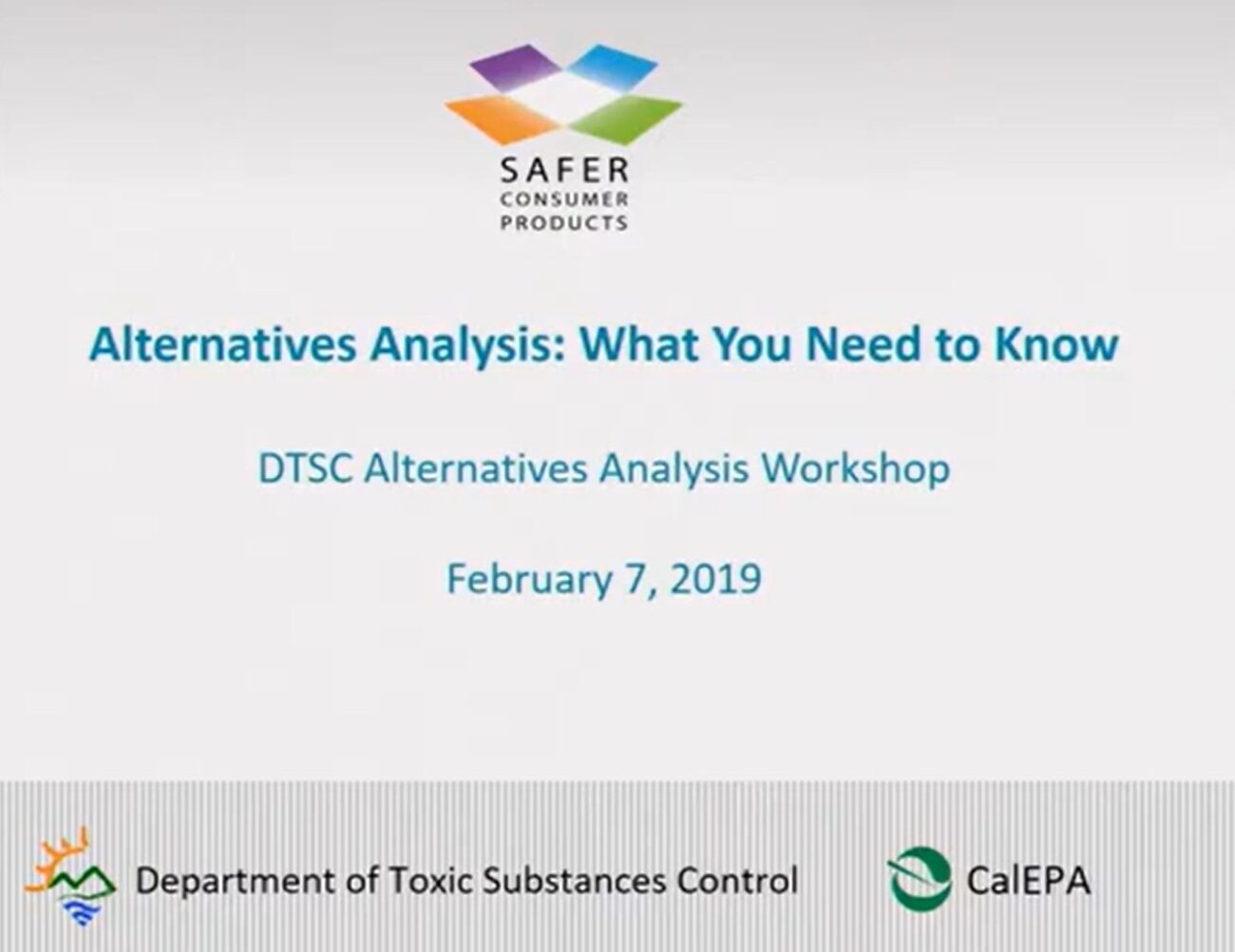 YouTube thumbnail of the Alternatives Analysis Workshop 1