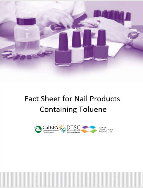 Cover page for Factsheet for Nail Products Containing Toluene Document.