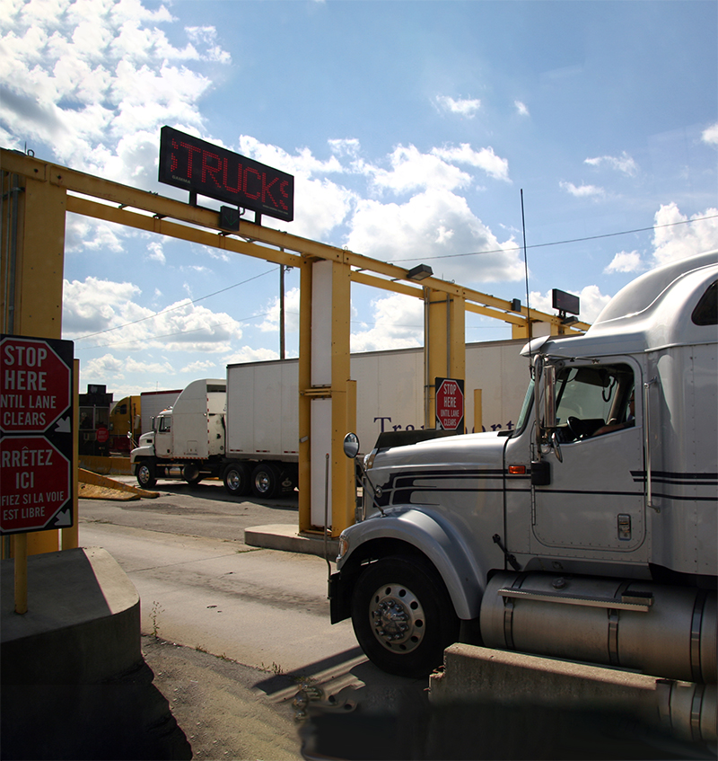 Semi-truck crossing the Mexico border